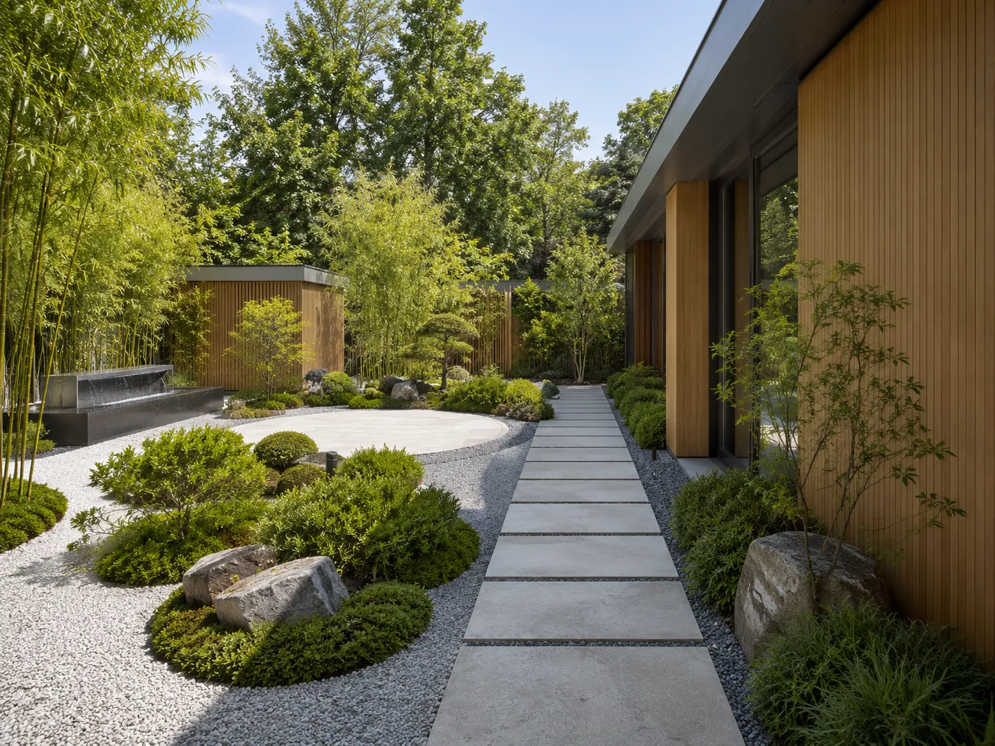 Landscaping Design — Organic geometry against precise architecture